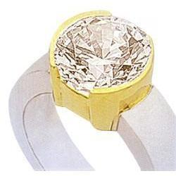 2,51 karaat diamanten ring tweekleurige gouden sieraden Solitaire Nieuw