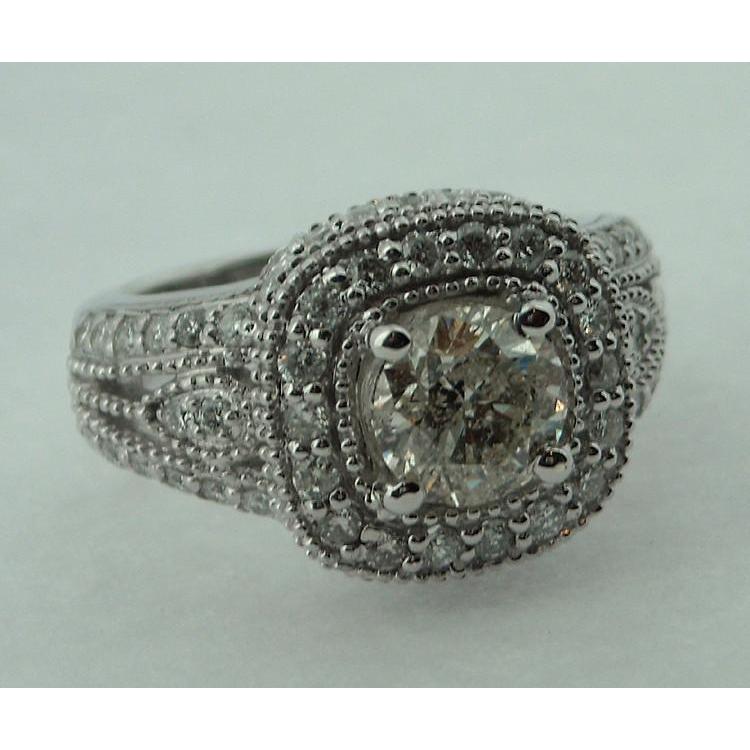 2,51 karaat ronde diamanten ring antieke look gouden pave halo ring - harrychadent.nl
