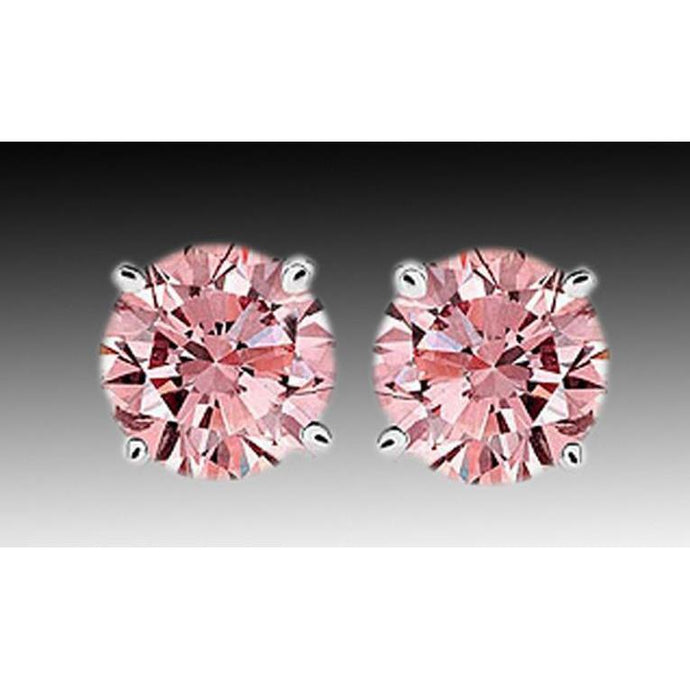 2,51 karaat roze saffier oorbellen rond