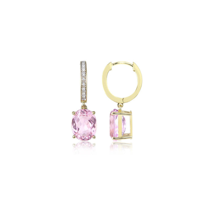26,50 karaat kunziet met diamanten bungel oorbellen geel goud - harrychadent.nl