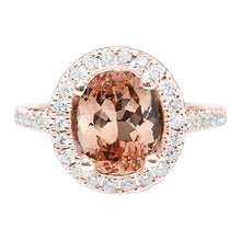 Afbeelding in Gallery-weergave laden, 26.50 ct ovale Morganite en diamanten ring rosé goud 14k - harrychadent.nl
