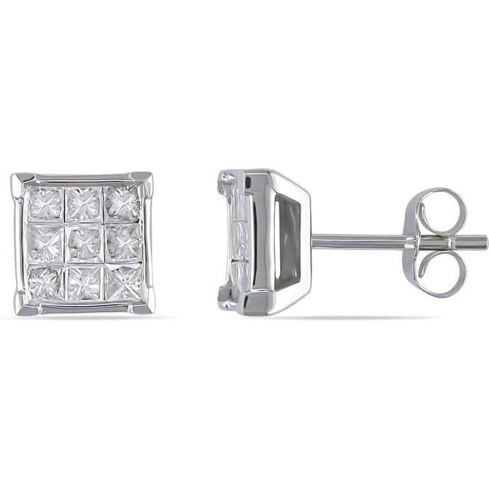 2,7 ct prinses geslepen diamanten oorknopjes