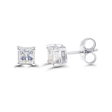 Afbeelding in Gallery-weergave laden, GIA-gecertificeerd 2,95 ct prinses geslepen Natuurlijke echte diamanten ( niet in een laboratorium gekweekt ) oorknop...
