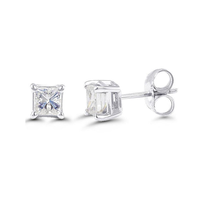 2,8 ct prinses geslepen diamanten oorknopjes 14k witgoud - harrychadent.nl