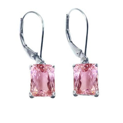 28 Karaat Nieuwe Roze Kunziet Dames Hangende Oorbellen Witgoud 14K
