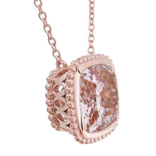 29,00 karaat grote roze kunzite hanger ketting rosé goud 14K Nieuw - harrychadent.nl