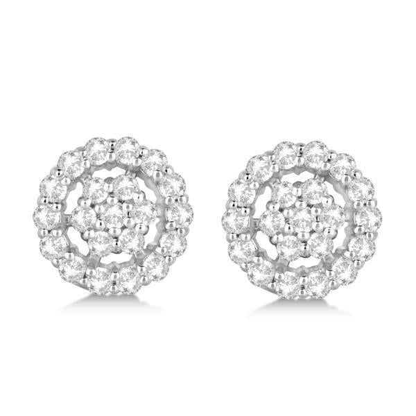 2,95 ct rond geslepen diamanten halo pave set oorknopjes - harrychadent.nl