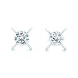 2,00 Ct Ronde Briljant Geslepen Echt Diamanten Dames Oorknopjes Wit Goud