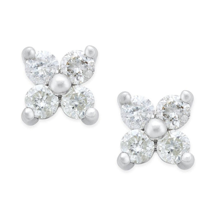 2,00 Karaat Prong Set Echt Diamanten Oorknopjes Wit Goud 14K