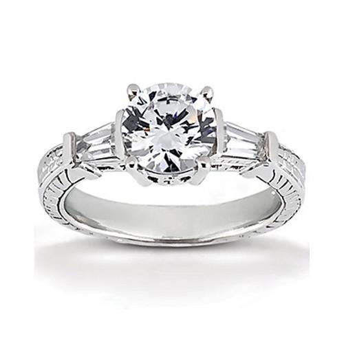 2,01 Ct. Witgouden Echt Diamanten Jubileum Ring Met Drie Stenen Nieuw