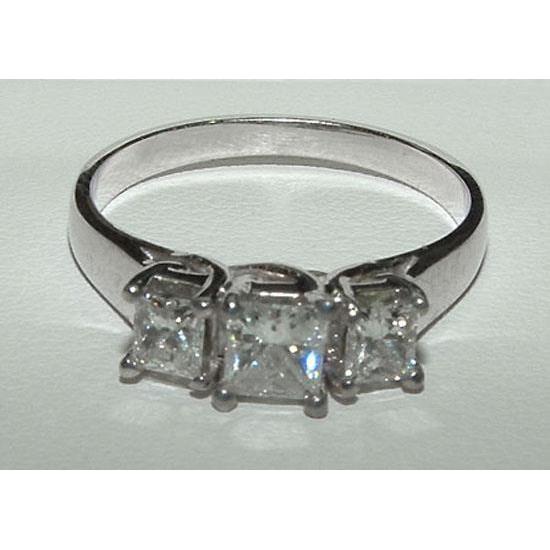 2,01 Ct Prinses Geslepen Echt Diamanten Verlovingsring Drie Stenen