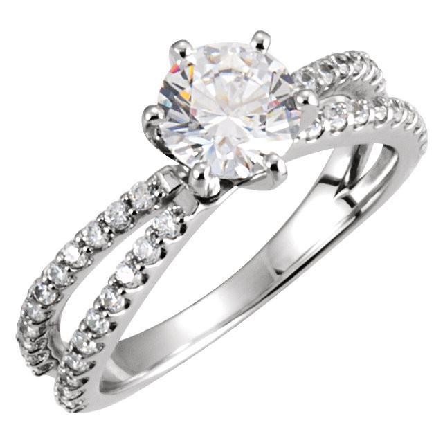 2,01 Karaat Ronde Echt Diamanten Solitaire Met Accenten Verlovingsring