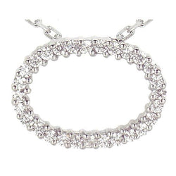 2,01 Karaats Cirkel Echt Diamanten Hanger Sieraden Wit Goud 14K Ketting