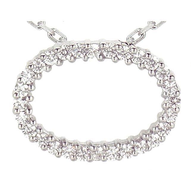 2,01 Karaats Cirkel Echt Diamanten Hanger Sieraden Wit Goud 14K Ketting