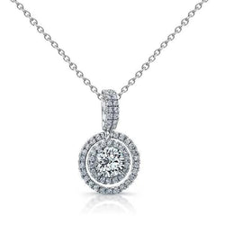 2,07 Ct Ronde Briljant Geslepen Echt Diamanten Hanger Ketting