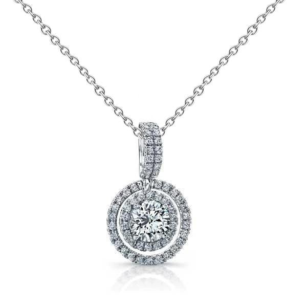 2,07 Ct Ronde Briljant Geslepen Echt Diamanten Hanger Ketting