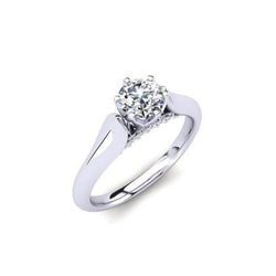2.10 ct ronde diamanten verlovingsring met accenten wit goud 14K