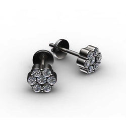 2.10 ct ronde geslepen diamanten bloemvorm oorknopjes