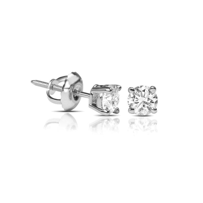 2.10 karaat diamanten dames oorknopjes 14K wit goud - harrychadent.nl