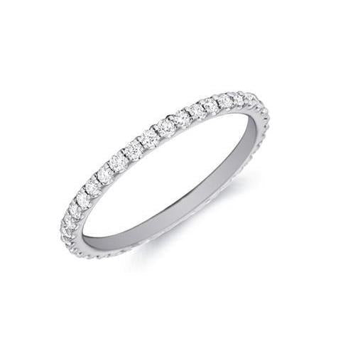 2,10 ct Sprankelende Echt Diamanten Eeuwigheid Verjaardag Band Wit Goud 14K
