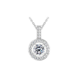 2,10 karaat Ronde Geslepen Echt Diamanten Dame Hanger Ketting Goud Wit 14K