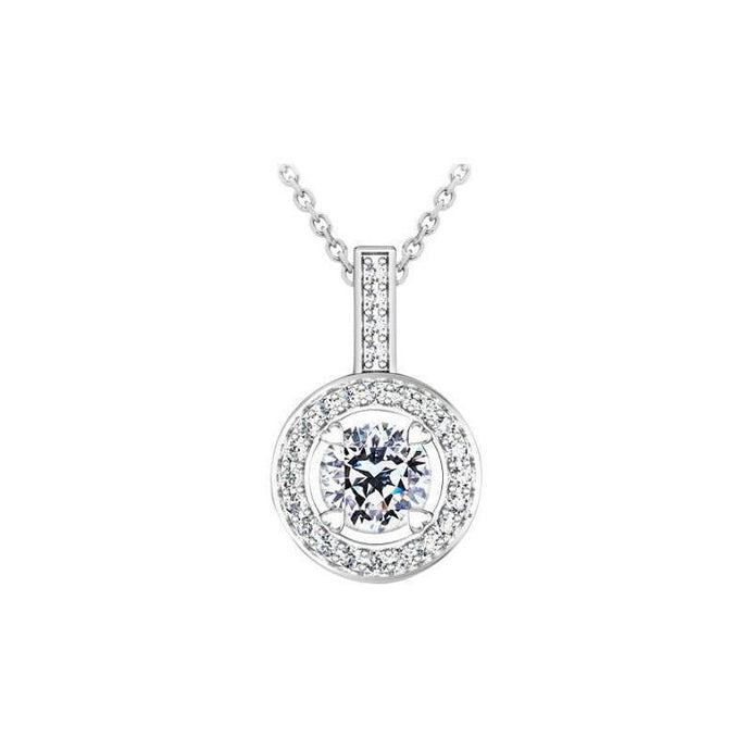 2,10 karaat Ronde Geslepen Echt Diamanten Dame Hanger Ketting Goud Wit 14K