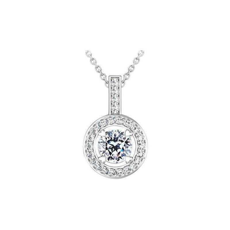 2,10 karaat Ronde Geslepen Echt Diamanten Dame Hanger Ketting Goud Wit 14K