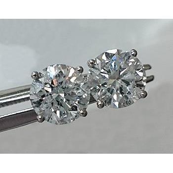 2.2 ct diamanten ronde oorknop 14 kt witgoud - harrychadent.nl