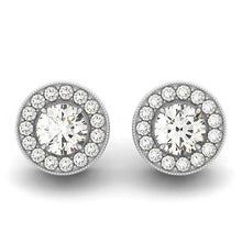 Afbeelding in Gallery-weergave laden, 2.20 karaat ronde diamanten oorknopjes halo oorbellen wit goud
