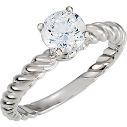 2.21 Karaat Ronde Natuurlijke uit de aarde gewonnen Diamanten Solitaire Ring Witgoud 14K