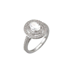 2.21 karaat ovale diamanten bruiloft Halo jubileum ring
