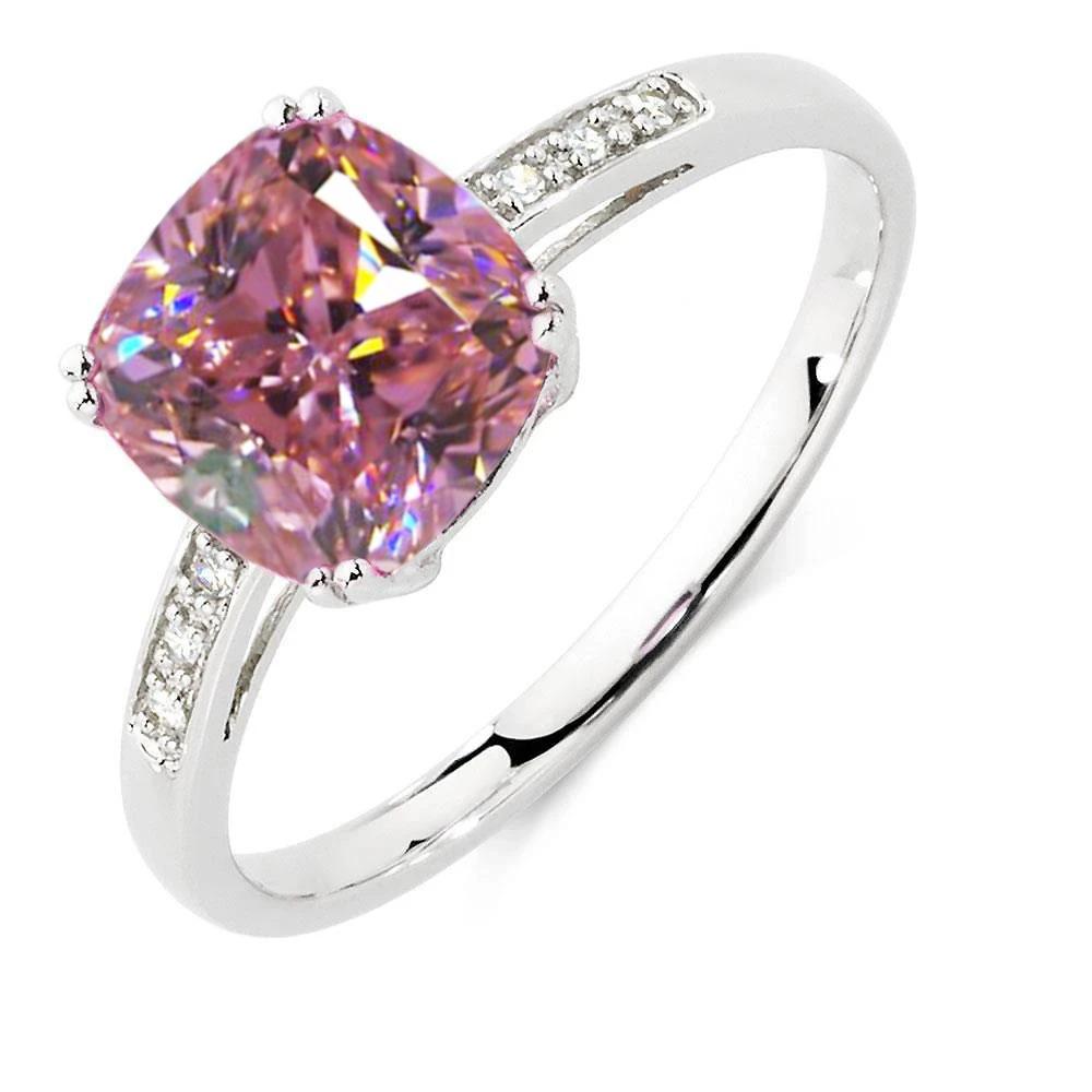 2.25 karaat roze saffier en diamanten ring wit goud 14K - harrychadent.nl