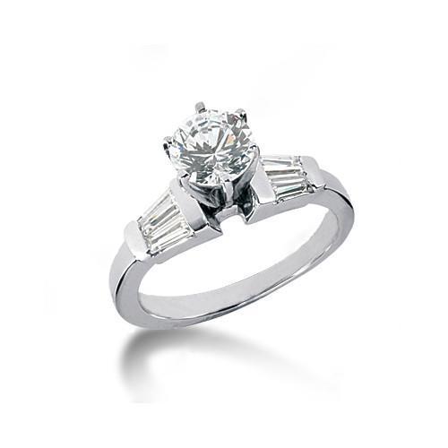 2,25 Karaat Ronde Echt Diamant & Stokbrood Geslepen Drie Stenen Verlovingsring