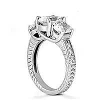 Afbeelding in Gallery-weergave laden, 2.31 karaat drie stenen bruiloft diamanten ring vintage stijl nieuw
