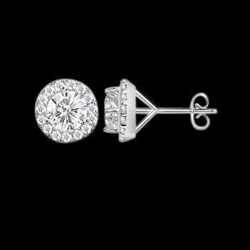 2,32 Karaat Echte Ronde Briljante Diamanten Oorbellen Paar Push Back
