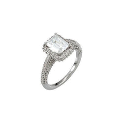 2.36 Karaat Smaragd Natuurlijke uit de aarde gewonnen Diamanten Verlovings- Jubileumring Witgoud 14K