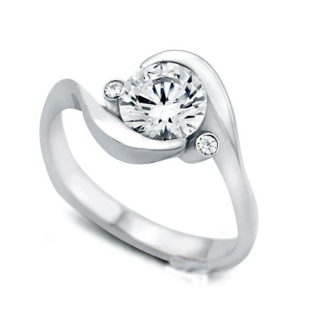 2.40 karaat 3 stenen stijl diamanten verlovingsring wit goud 14K - harrychadent.nl