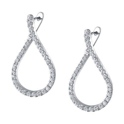 2.5 karaat hoepel diamanten oorbellen witgouden sieraden