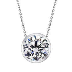 2,5 Karaat Rond Labgekweekt Diamanten Collierhanger met Kastzetting Goud