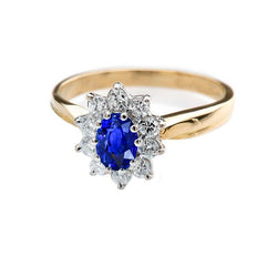 2.50 Ct Ceylon Saffier En Diamanten Trouwring Nieuw