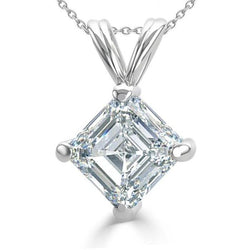 2.50 ct Solitaire Asscher geslepen diamanten hanger witgouden fijne sieraden