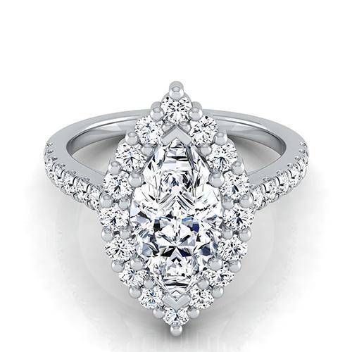 2.50 karaat Marquise Halo diamanten ring sieraden - harrychadent.nl
