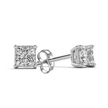 Afbeelding in Gallery-weergave laden, GIA-gecertificeerd 3.01 Karaat Natuurlijke Echte (Niet Labgekweekt) Diamant GECERTIFICEERDE Oorknopjes Prinsesslijpsel Witgoud 14K
