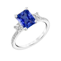 2.50 karaat diamanten trouwring Stralende vorm saffier met accenten