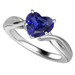 2.50 karaat gouden Solitaire Ceylon blauwe saffier ring Twisted Shank