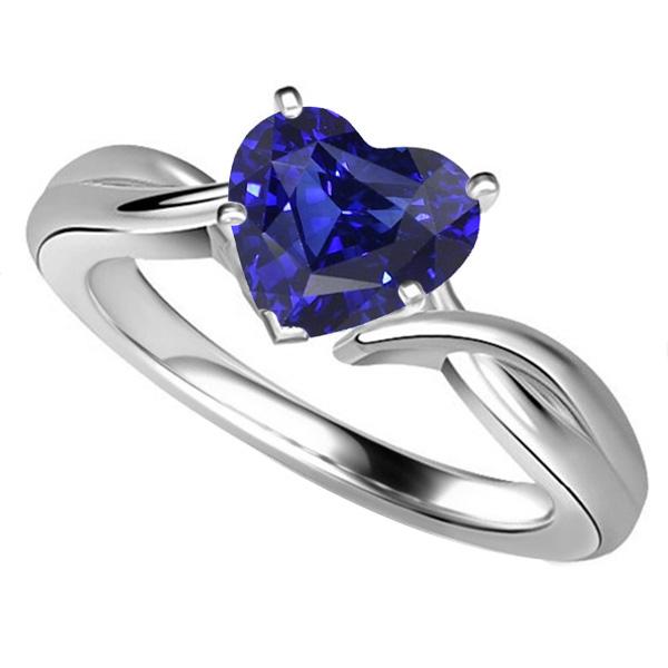 2.50 karaat gouden solitaire ceylon blauwe saffier ring twisted shank