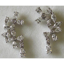 Afbeelding in Gallery-weergave laden, 2.50 karaat peer &amp; ronde diamanten kroonluchter Lady Earring paar Dangle - harrychadent.nl
