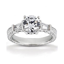 2,50 Karaat Drie Stenen Echt Diamanten Verlovingsring Wit Goud 14K