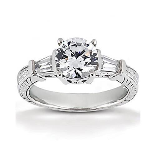 2,50 Karaat Drie Stenen Echt Diamanten Verlovingsring Wit Goud 14K