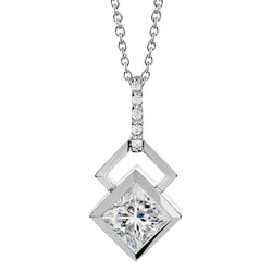 2,50 Karaat Echt Natuurlijk uit de aarde gewonnen Diamanten Hanger Ketting 14K Witgoud
